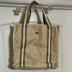 Roxy Tan and White “Seas the Day” Tote Bag with cooler